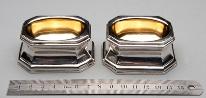 Octagonal Silver Trencher Salts (Pair)